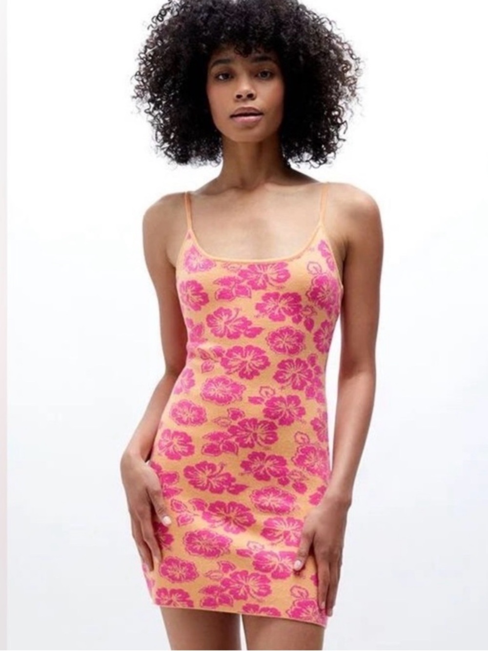 PacSun LA Hearts Hibiscus Hawaiian Mini Dress Coconut Girl Tropical Boho